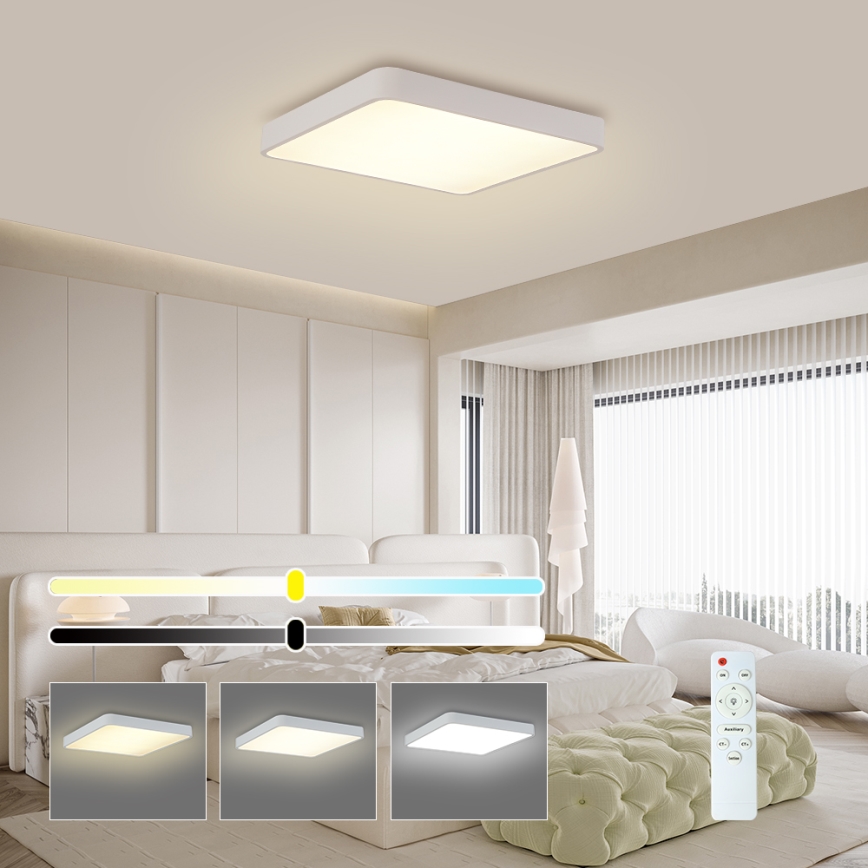 Brilagi - Plafoniera LED dimmerabile POOL LED/36W/230V 3000-6000K 40x40 cm bianco + telecomando