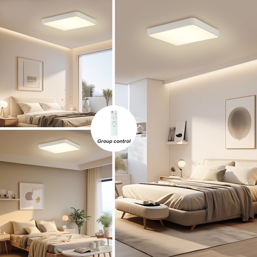 Brilagi - Plafoniera LED dimmerabile POOL LED/36W/230V 3000-6000K 40x40 cm bianco + telecomando