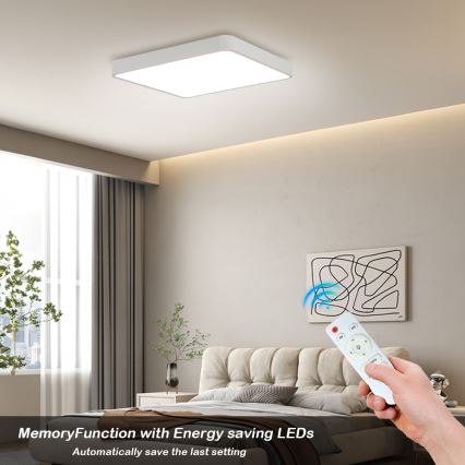 Brilagi - Plafoniera LED dimmerabile POOL LED/36W/230V 3000-6000K 40x40 cm bianco + telecomando
