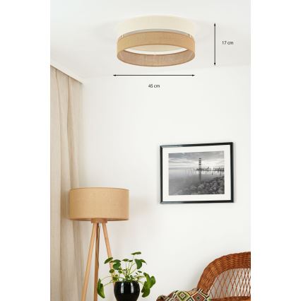Brilagi - Plafoniera LED dimmerabile ROYAL YUTE LED/24W/230V diametro 45 cm 3000/4000/6500K beige/color crema  + telecomando
