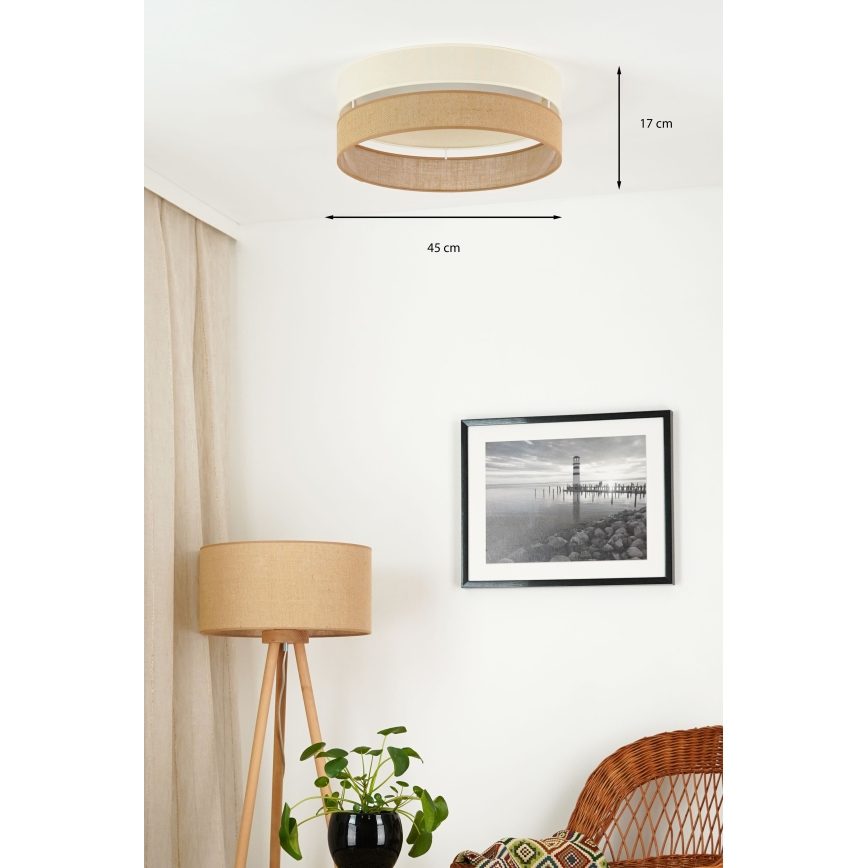Brilagi - Plafoniera LED dimmerabile ROYAL YUTE LED/24W/230V diametro 45 cm 3000/4000/6500K beige/color crema  + telecomando