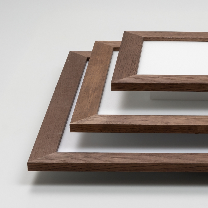 Brilagi - Plafoniera LED dimmerabile SLIMFRAME WOOD LED/25W/230V 34x34 cm 3000-6000K marrone scuro + telecomando