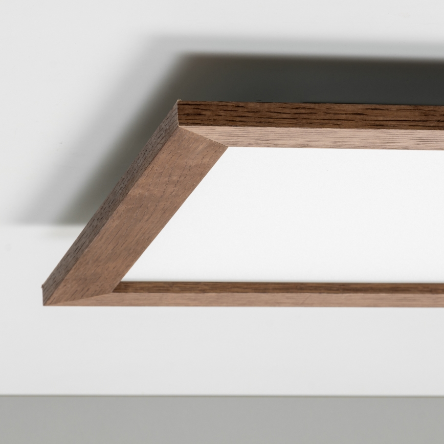 Brilagi - Plafoniera LED dimmerabile SLIMFRAME WOOD LED/36W/230V 49,5x49,5 cm 3000-6000K marrone scuro + telecomando
