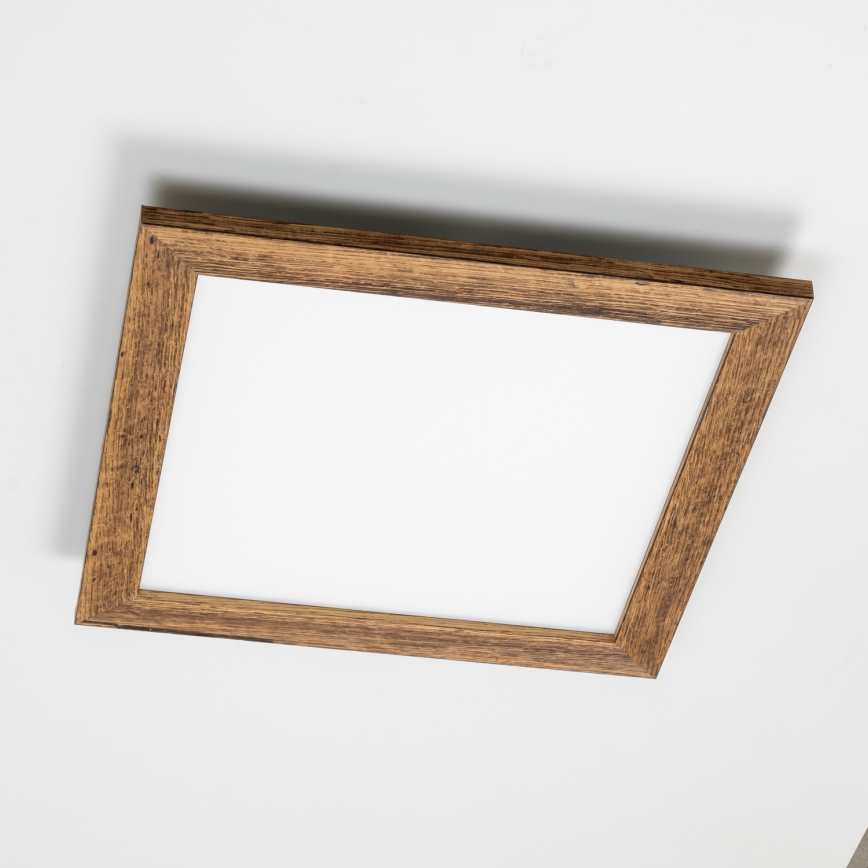 Brilagi - Plafoniera LED dimmerabile SLIMFRAME WOOD LED/36W/230V 49,5x49,5 cm 3000-6000K marrone + telecomando