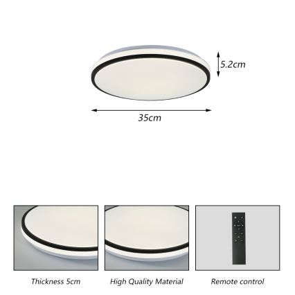 Brilagi - Plafoniera LED dimmerabile SMART LED/28W/230V 3000-6000K diametro 35 cm Wi-Fi Tuya + telecomando
