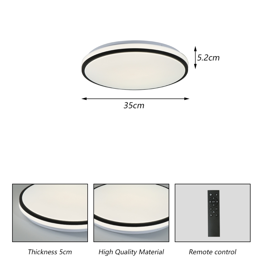 Brilagi - Plafoniera LED dimmerabile SMART LED/28W/230V 3000-6000K diametro 35 cm Wi-Fi Tuya + telecomando