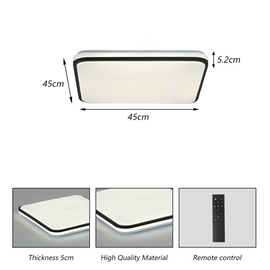 Brilagi - Plafoniera LED dimmerabile SMART LED/36W/230V 3000-6000K 45x45 cm Wi-Fi Tuya + telecomando