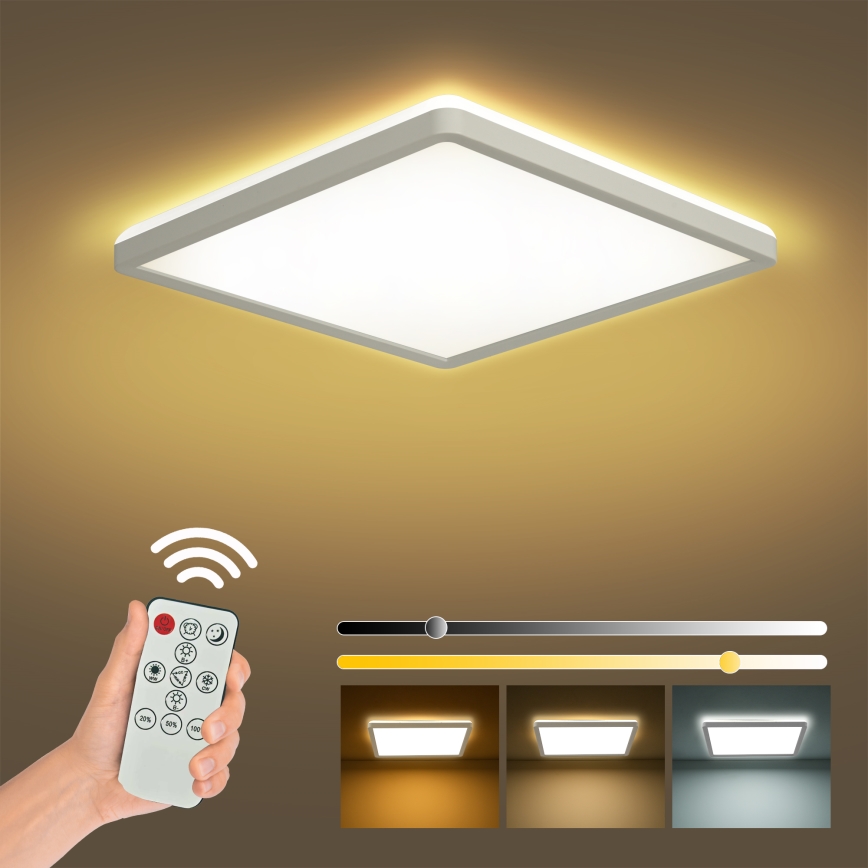 Brilagi - Plafoniera LED dimmerabile ULTRA SLIM LED/18W/230V 2700-6500K 30x30 cm bianco + telecomando