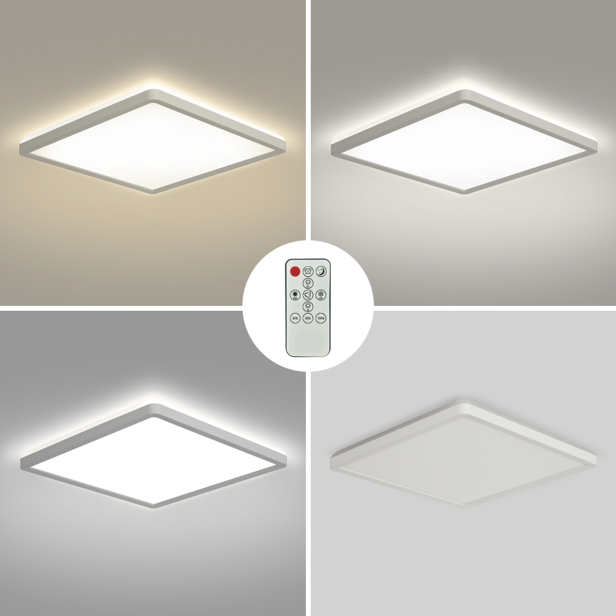 Brilagi - Plafoniera LED dimmerabile ULTRA SLIM LED/18W/230V 2700-6500K 30x30 cm bianco + telecomando