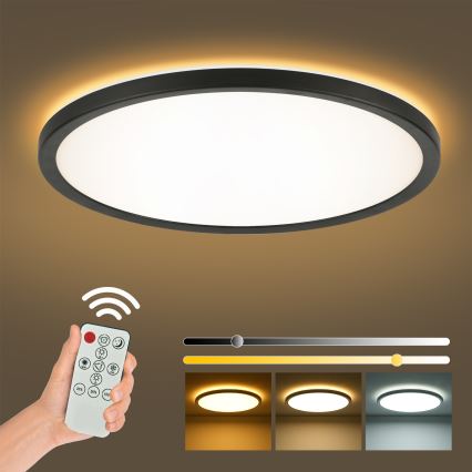 Brilagi - Plafoniera LED dimmerabile ULTRA SLIM LED/24W/230V 2700-6500K diametro 42 cm nero + telecomando