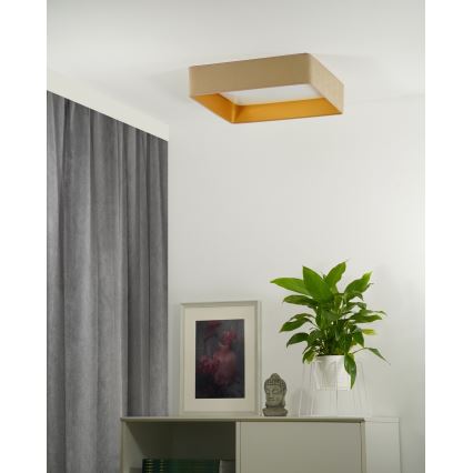 Brilagi - Plafoniera LED dimmerabile VELVET SQUARE LED/24W/230V 3000/4000/6500K + telecomando beige