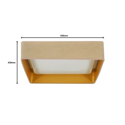 Brilagi - Plafoniera LED dimmerabile VELVET SQUARE LED/24W/230V 3000/4000/6500K + telecomando beige