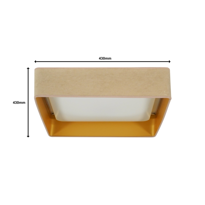Brilagi - Plafoniera LED dimmerabile VELVET SQUARE LED/24W/230V 3000/4000/6500K + telecomando beige