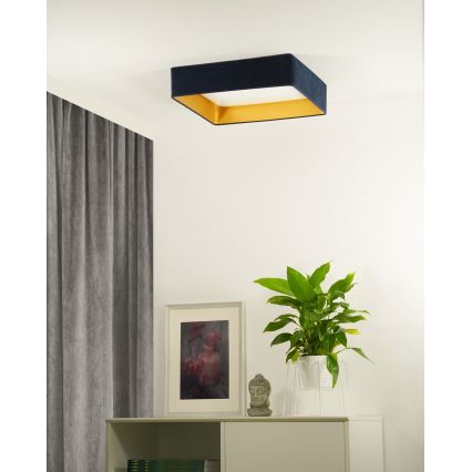 Brilagi - Plafoniera LED dimmerabile VELVET SQUARE LED/24W/230V 3000/4000/6500K + telecomando blu scuro