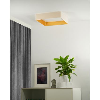 Brilagi - Plafoniera LED dimmerabile VELVET SQUARE LED/24W/230V 3000/4000/6500K + telecomando color crema