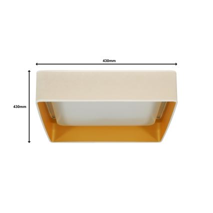 Brilagi - Plafoniera LED dimmerabile VELVET SQUARE LED/24W/230V 3000/4000/6500K + telecomando color crema