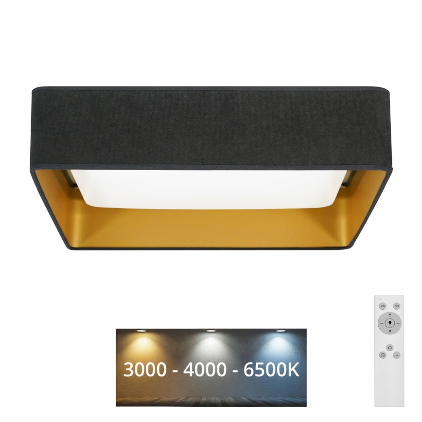 Brilagi - Plafoniera LED dimmerabile VELVET SQUARE LED/24W/230V 3000/4000/6500K + telecomando grigio