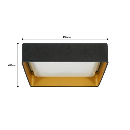 Brilagi - Plafoniera LED dimmerabile VELVET SQUARE LED/24W/230V 3000/4000/6500K + telecomando grigio