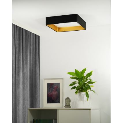 Brilagi - Plafoniera LED dimmerabile VELVET SQUARE LED/24W/230V 3000/4000/6500K + telecomando nero