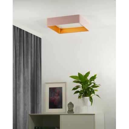 Brilagi - Plafoniera LED dimmerabile VELVET SQUARE LED/24W/230V 3000/4000/6500K + telecomando rosa