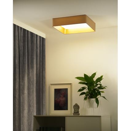 Brilagi - Plafoniera LED dimmerabile VELVET SQUARE SMART LED/36W/230V 2700-6500K Wi-Fi Tuya + telecomando beige