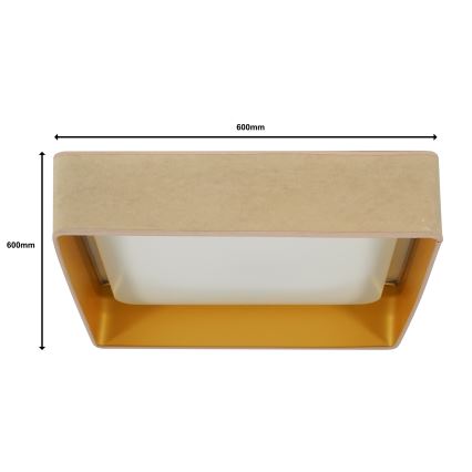 Brilagi - Plafoniera LED dimmerabile VELVET SQUARE SMART LED/36W/230V 2700-6500K Wi-Fi Tuya + telecomando beige