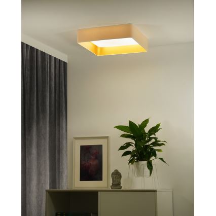 Brilagi - Plafoniera LED dimmerabile VELVET SQUARE SMART LED/36W/230V 2700-6500K Wi-Fi Tuya + telecomando color crema