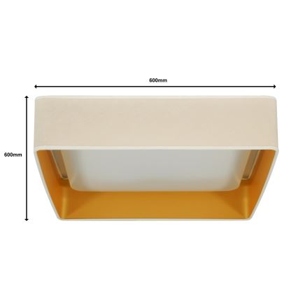 Brilagi - Plafoniera LED dimmerabile VELVET SQUARE SMART LED/36W/230V 2700-6500K Wi-Fi Tuya + telecomando color crema