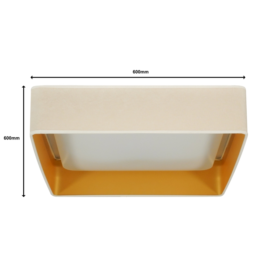 Brilagi - Plafoniera LED dimmerabile VELVET SQUARE SMART LED/36W/230V 2700-6500K Wi-Fi Tuya + telecomando color crema