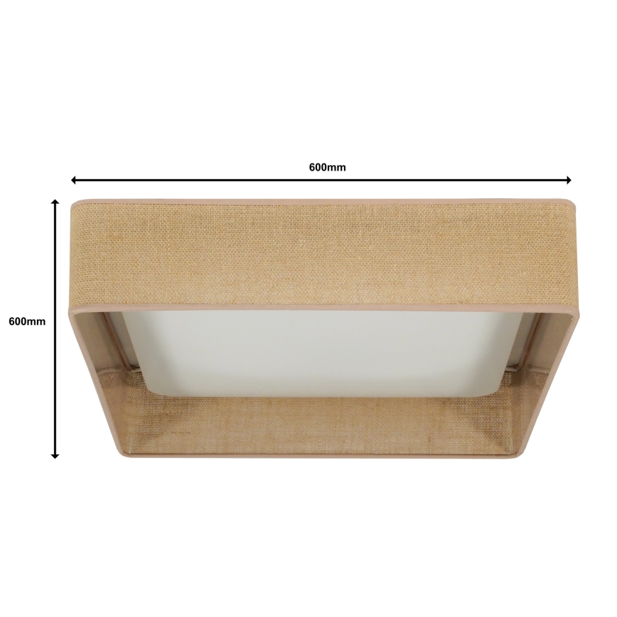 Brilagi - Plafoniera LED dimmerabile VELVET SQUARE SMART LED/36W/230V 2700-6500K Wi-Fi Tuya + telecomando marrone