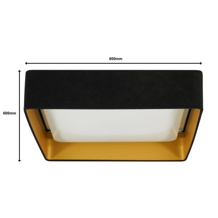 Brilagi - Plafoniera LED dimmerabile VELVET SQUARE SMART LED/36W/230V 2700-6500K Wi-Fi Tuya + telecomando nero