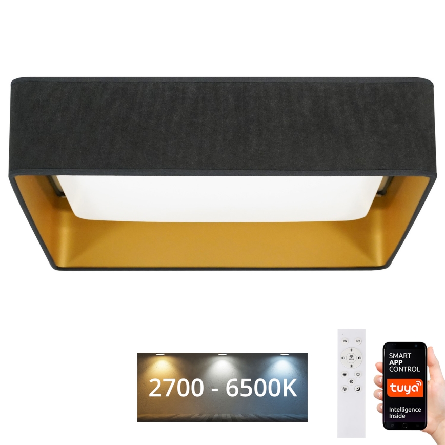 Brilagi - Plafoniera LED dimmerabile VELVET SQUARE SMART LED/36W/230V 2700-6500K Wi-Fi Tuya + telecomando grigio