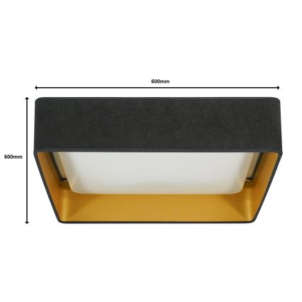 Brilagi - Plafoniera LED dimmerabile VELVET SQUARE SMART LED/36W/230V 2700-6500K Wi-Fi Tuya + telecomando grigio