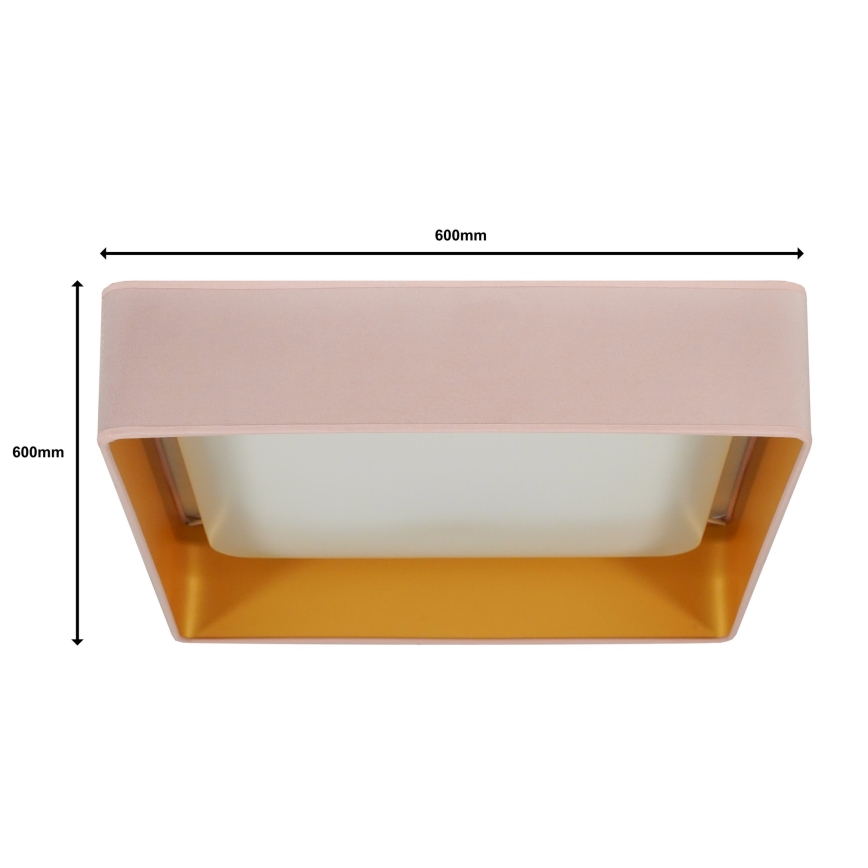 Brilagi - Plafoniera LED dimmerabile VELVET SQUARE SMART LED/36W/230V 2700-6500K Wi-Fi Tuya + telecomando rosa