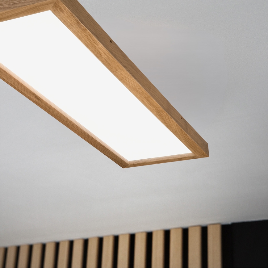Brilagi - Plafoniera LED dimmerabile da bagno WOODY FRAME LED/50W/230V quercia 120x30 cm 3000-6000K IP44 + telecomando