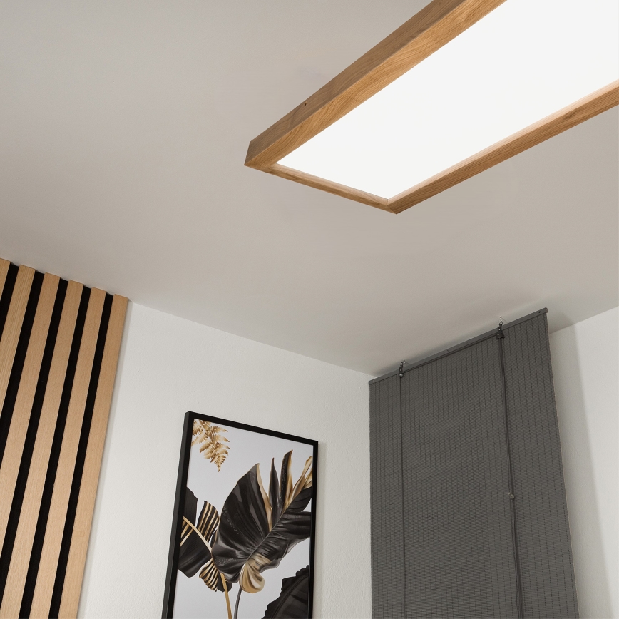 Brilagi - Plafoniera LED dimmerabile da bagno WOODY FRAME LED/50W/230V quercia 120x30 cm 3000-6000K IP44 + telecomando