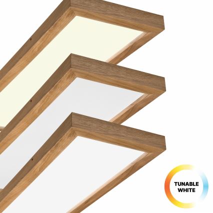 Brilagi - Plafoniera LED dimmerabile da bagno WOODY FRAME LED/50W/230V quercia 120x30 cm 3000-6000K IP44 + telecomando