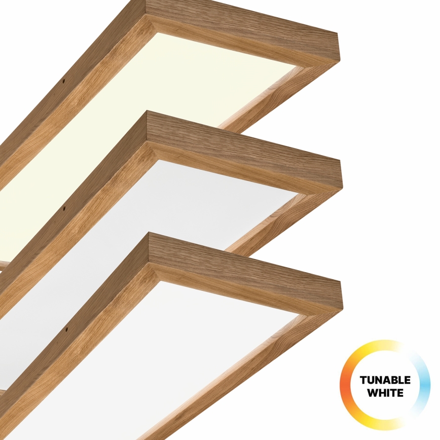 Brilagi - Plafoniera LED dimmerabile da bagno WOODY FRAME LED/50W/230V quercia 120x30 cm 3000-6000K IP44 + telecomando