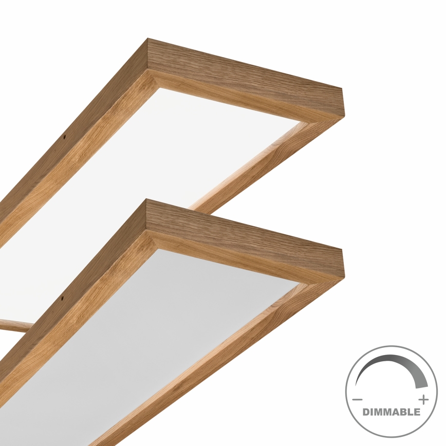 Brilagi - Plafoniera LED dimmerabile da bagno WOODY FRAME LED/50W/230V quercia 120x30 cm 3000-6000K IP44 + telecomando