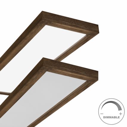 Brilagi - Plafoniera LED dimmerabile da bagno WOODY FRAME LED/50W/230V quercia 120x30 cm 3000-6000K IP44 + telecomando