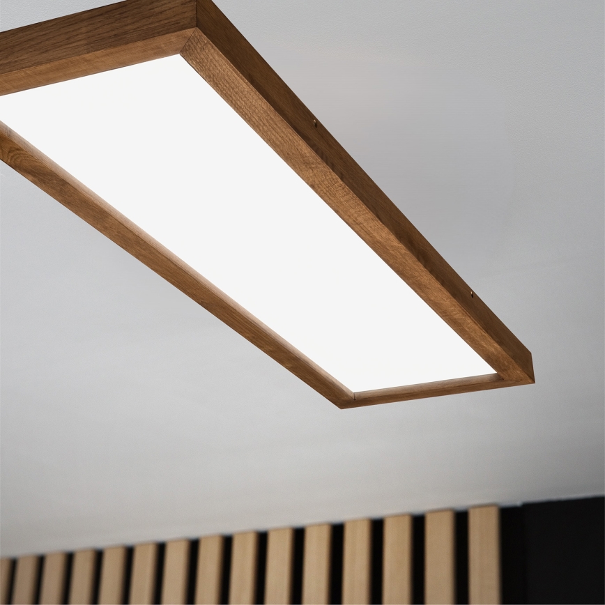 Brilagi - Plafoniera LED dimmerabile da bagno WOODY FRAME LED/50W/230V quercia ciliegio 120x30 cm 3000-6000K IP44 + telecomando