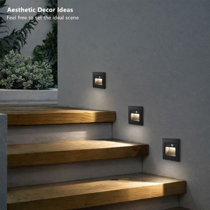 Brilagi - Lampada LED per gradini con sensore STEP LIGHT LED/1,5W/230V IP44 nera