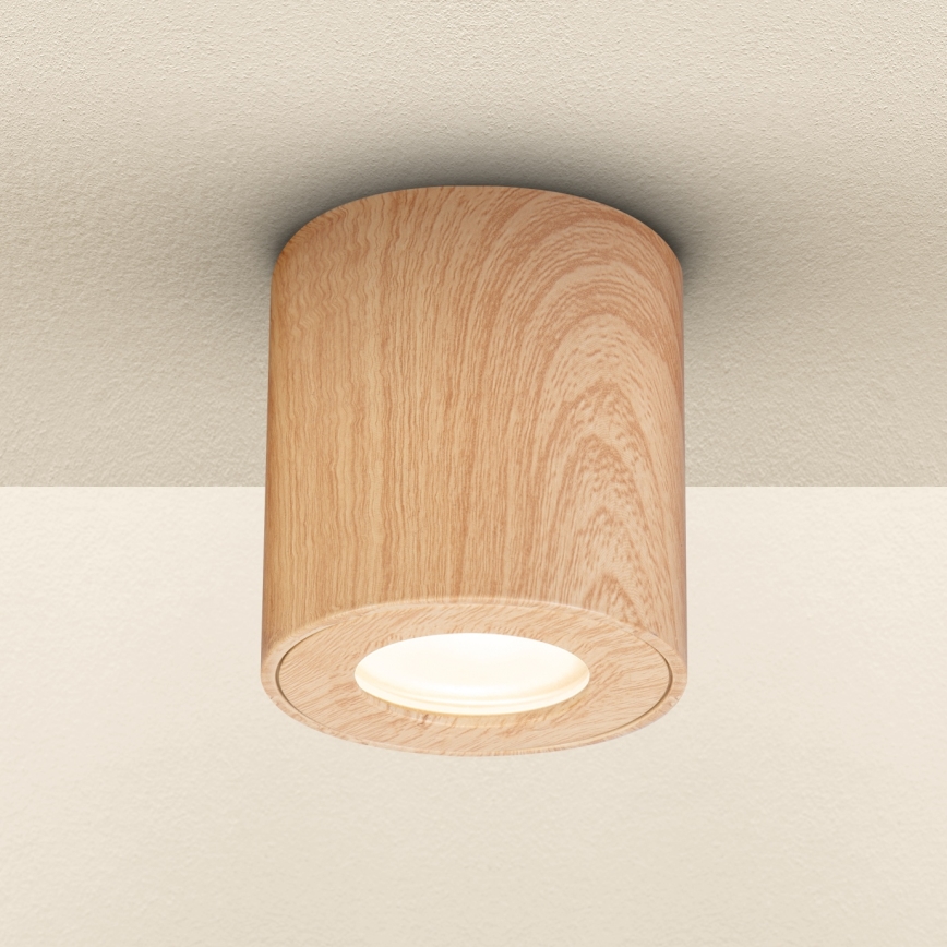 Brilagi - Luce Spot da bagno MIA 1xGU10/30W/230V 84x80 mm decorazioni in rovere IP44