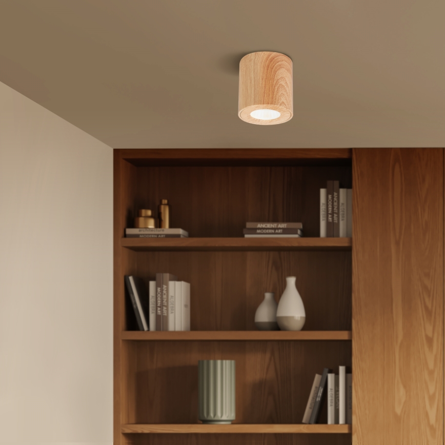 Brilagi - Luce Spot da bagno MIA 1xGU10/30W/230V 84x80 mm decorazioni in rovere IP44
