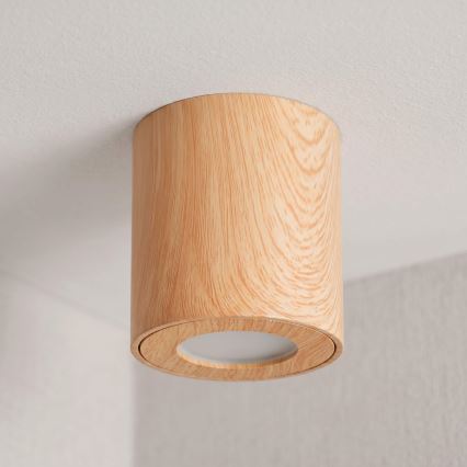 BRILAGI - Luce Spot da bagno MIA 1xGU10/30W/230V 84x80 mm decorazioni in rovere IP44