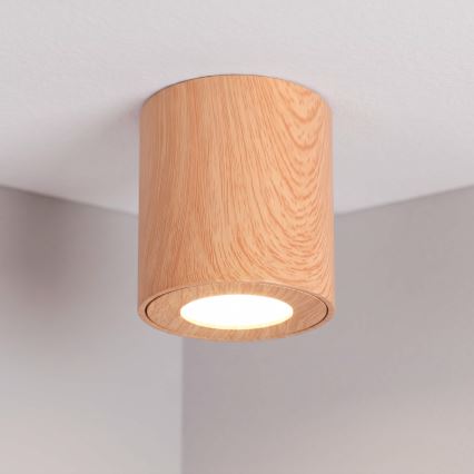 BRILAGI - Luce Spot da bagno MIA 1xGU10/30W/230V 84x80 mm decorazioni in rovere IP44