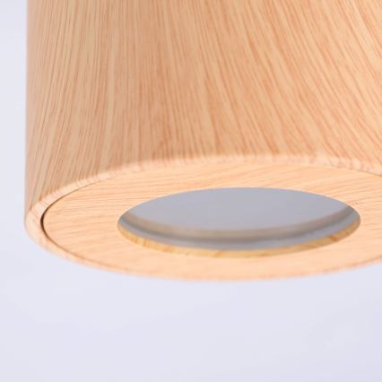 BRILAGI - Luce Spot da bagno MIA 1xGU10/30W/230V 84x80 mm decorazioni in rovere IP44