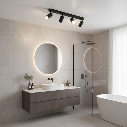 Brilagi - Luce Spot da bagno SELE 4xGU10/30W/230V IP44 nero