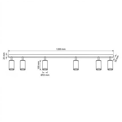 Brilagi - Luce Spot da bagno SELE 6xGU10/30W/230V IP44 nero
