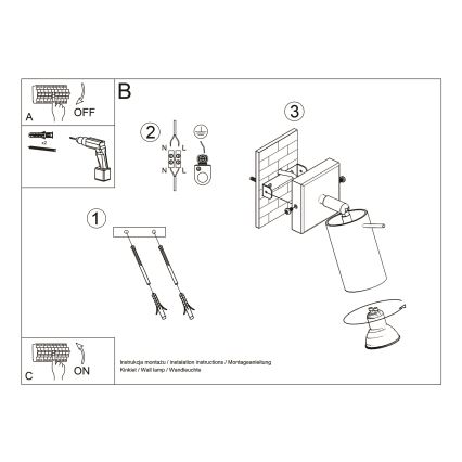 Brilagi -  Luce Spot da parete a LED ASMUS 1xGU10/7W/230V nero